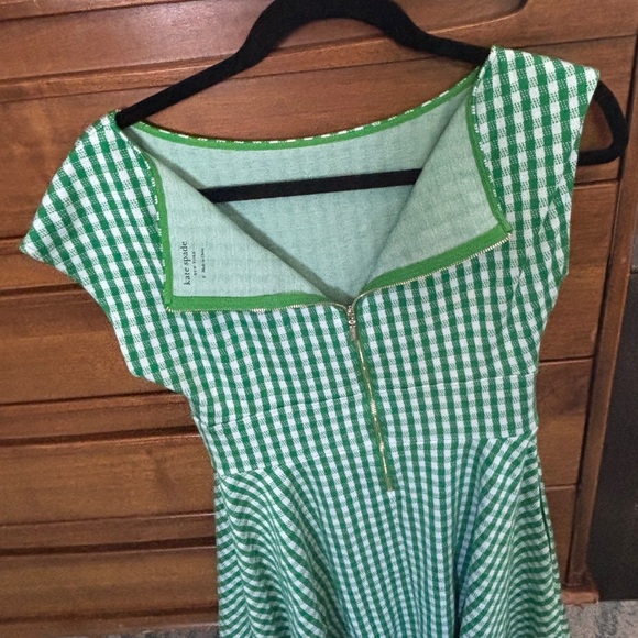 Kate Space Green Gingham Women's Dress small - Picture 4 of 7